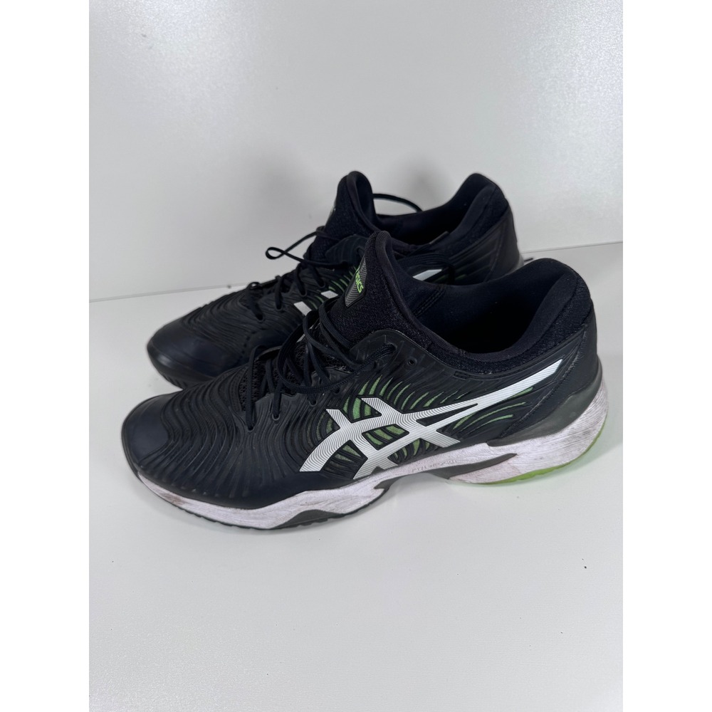 Asics Court FF 2 Tennis Shoes Black Lime Green Mens Athletic Sneakers 10.5 44.5